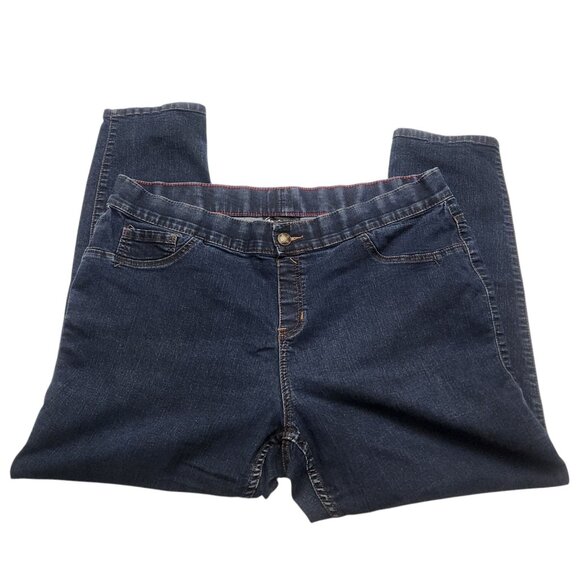 Lane Bryant Jeans Womens 22 Blue High Rise Pull On Denim Stretch Pants - Picture 1 of 7